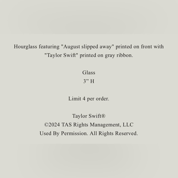 Taylor Swift Folklore Hourglass Ornament - Picture 5 of 8